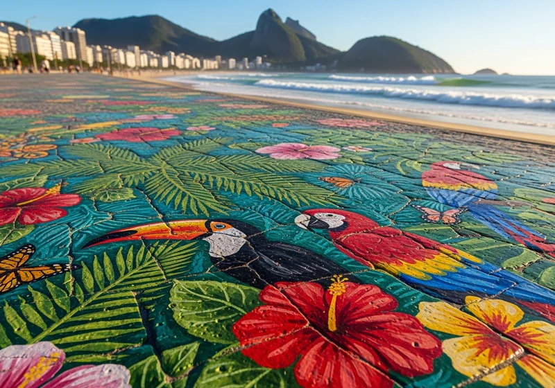 Hand-painted pedras pintadas resting on a path in a city park in São Paulo, Brazil