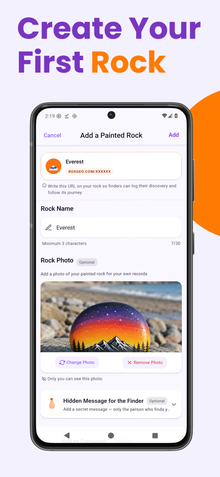 Create your first painted rock in the app