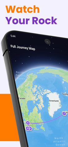 Watch your rock travel the world on a full journey map