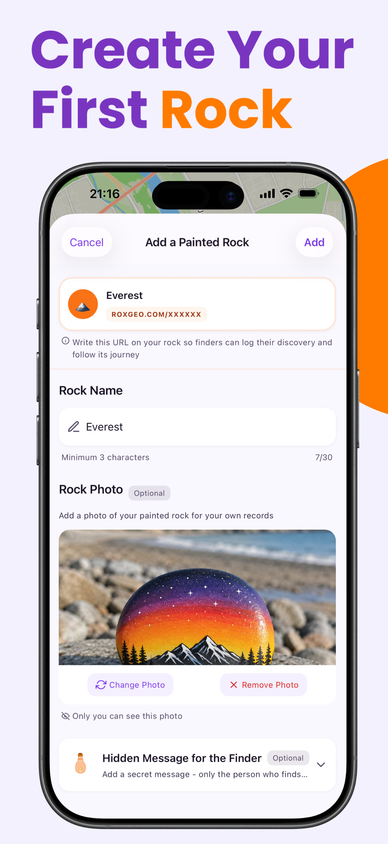 Create your first painted rock in the app