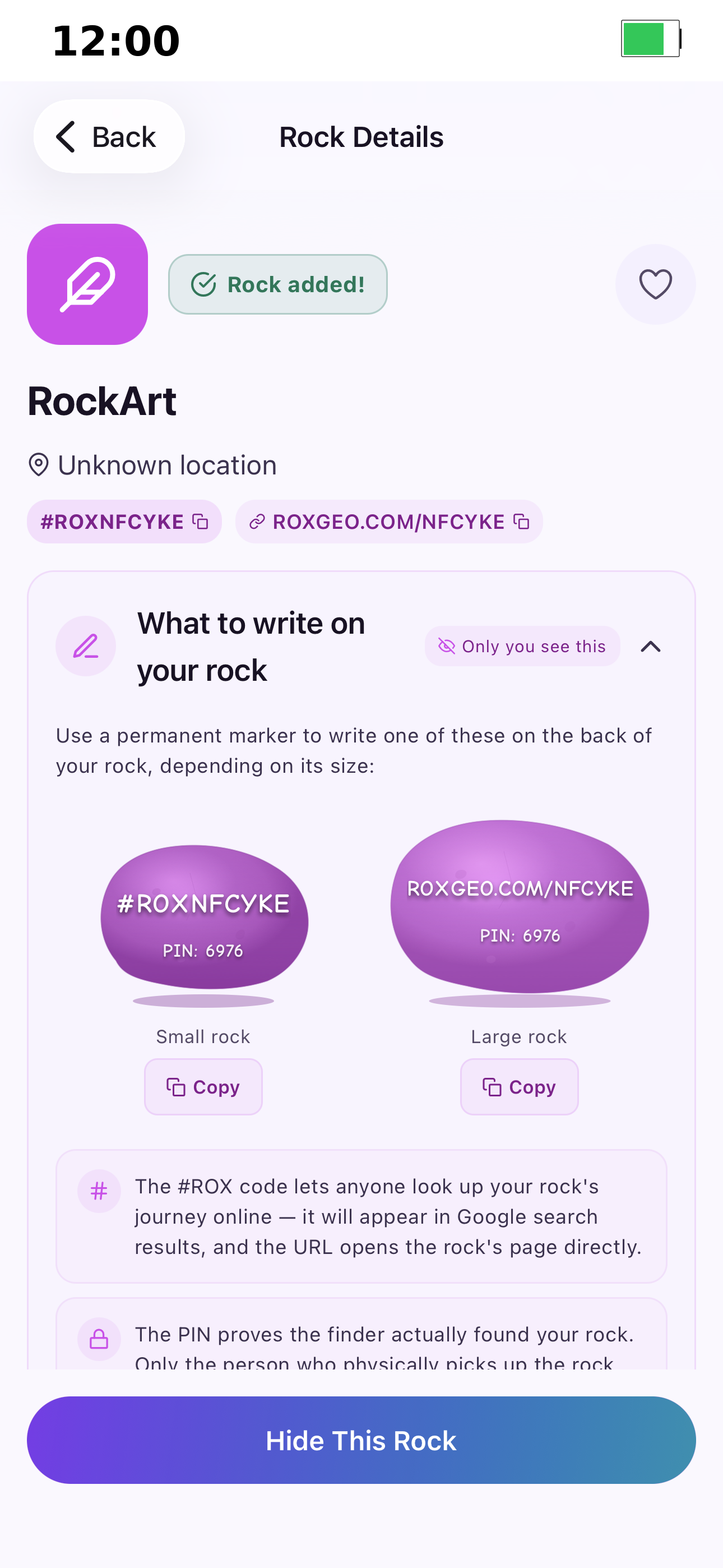 Rock code and writing guide
