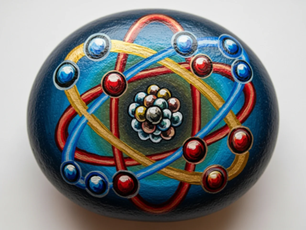 Atommodell Steinmalerei