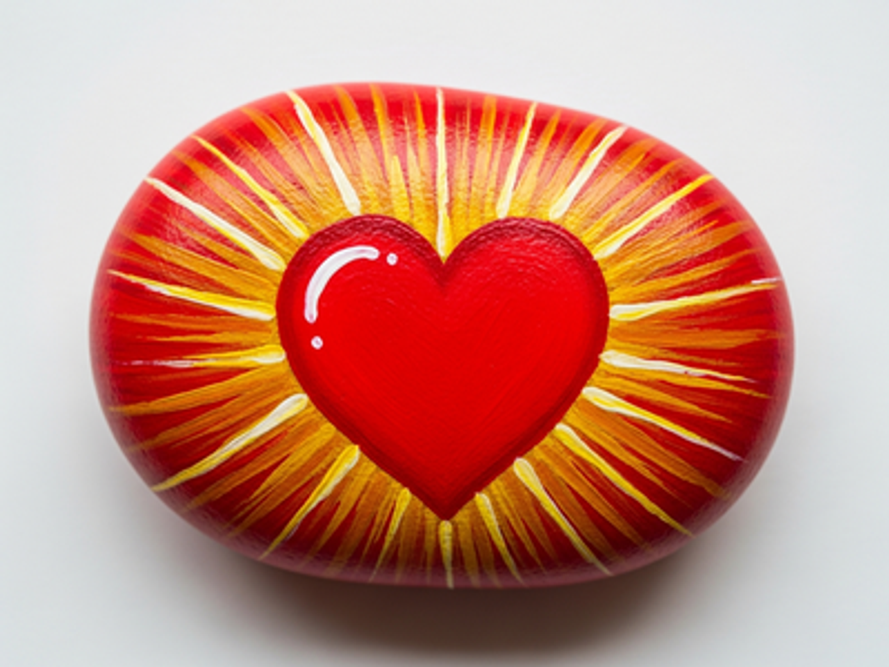 Pintura Corazón Valiente en Piedra