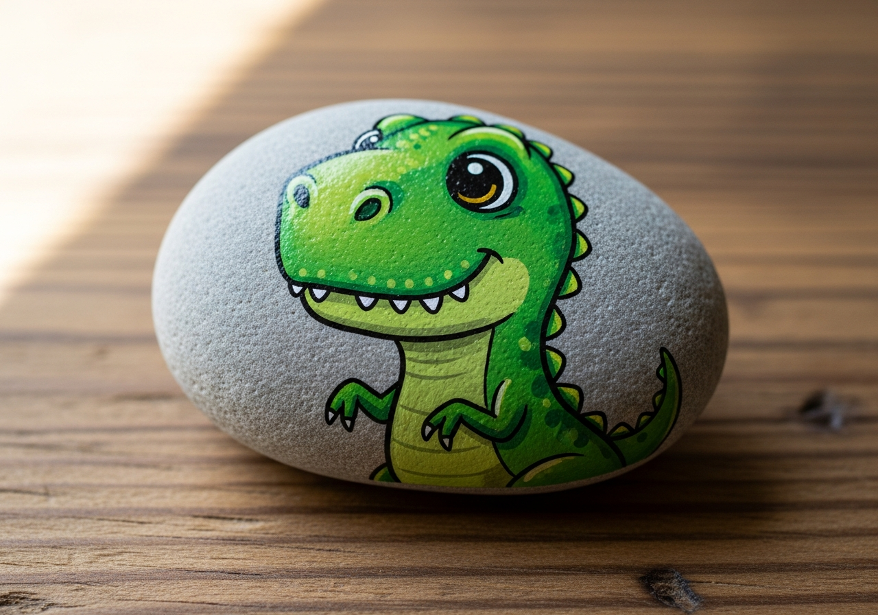 Dinosaur Rock Painting