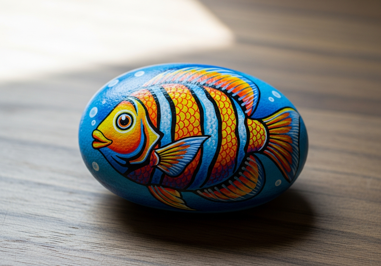 Fish Rock Painting