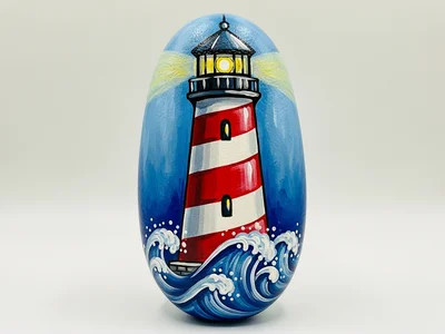 Lighthouse Rock Painting