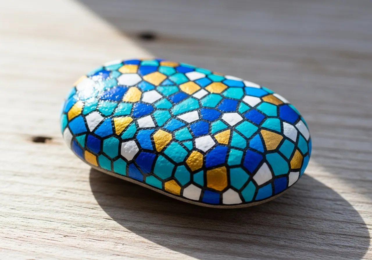 Mosaic Rock Painting