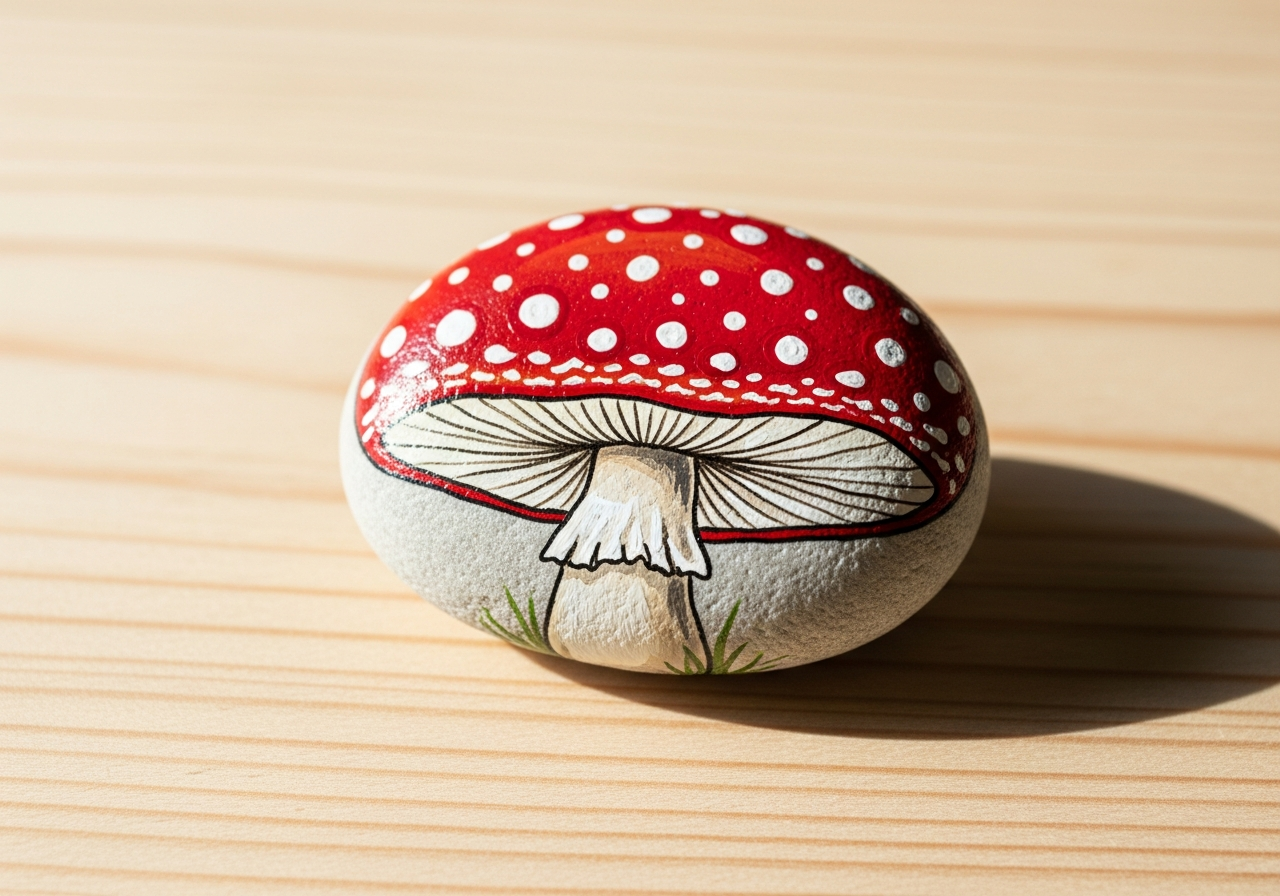 Mushroom Rock Painting