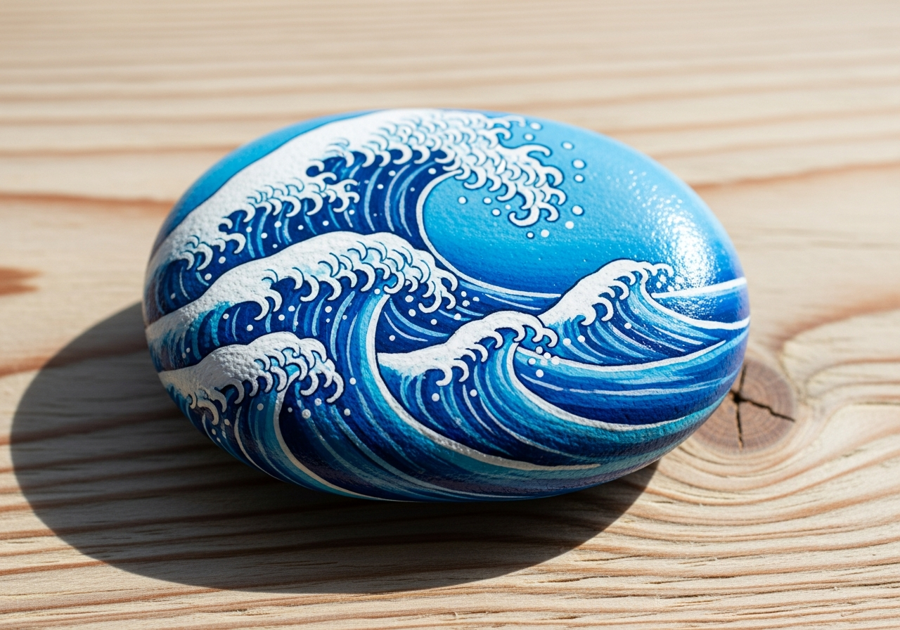Ocean Wave Rock Painting