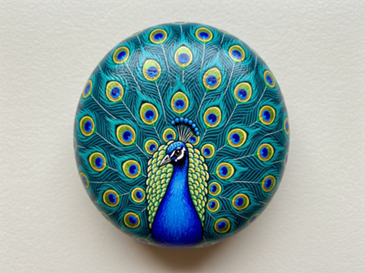 Peacock Rock Painting