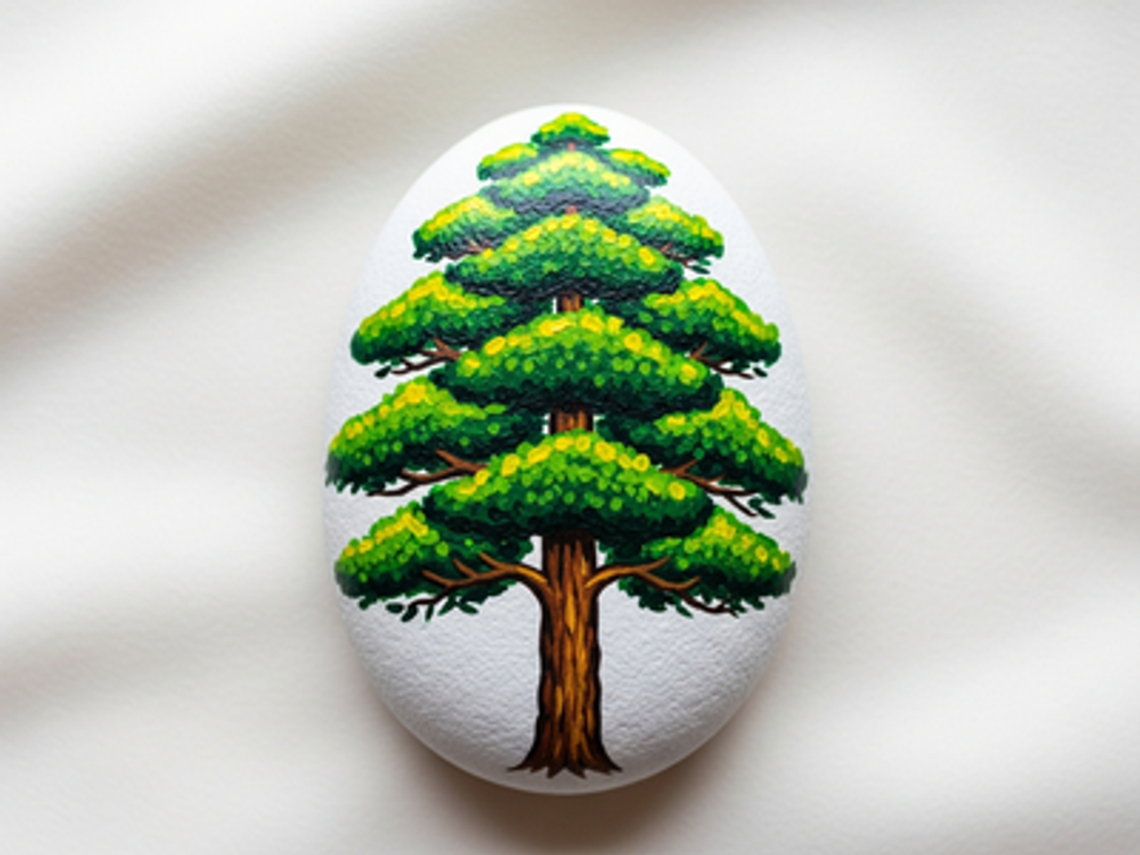 Pine Tree Rock Painting