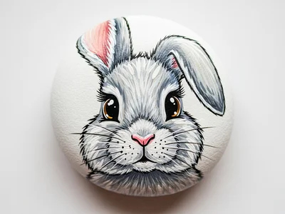 Rabbit Rock Painting
