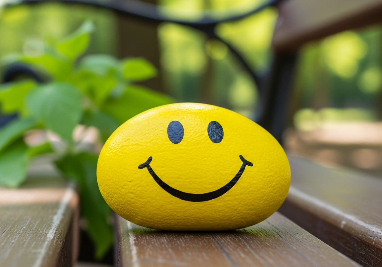 Smiley Face Rock Painting