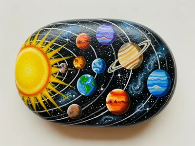 Sonnensystem Steinmalerei