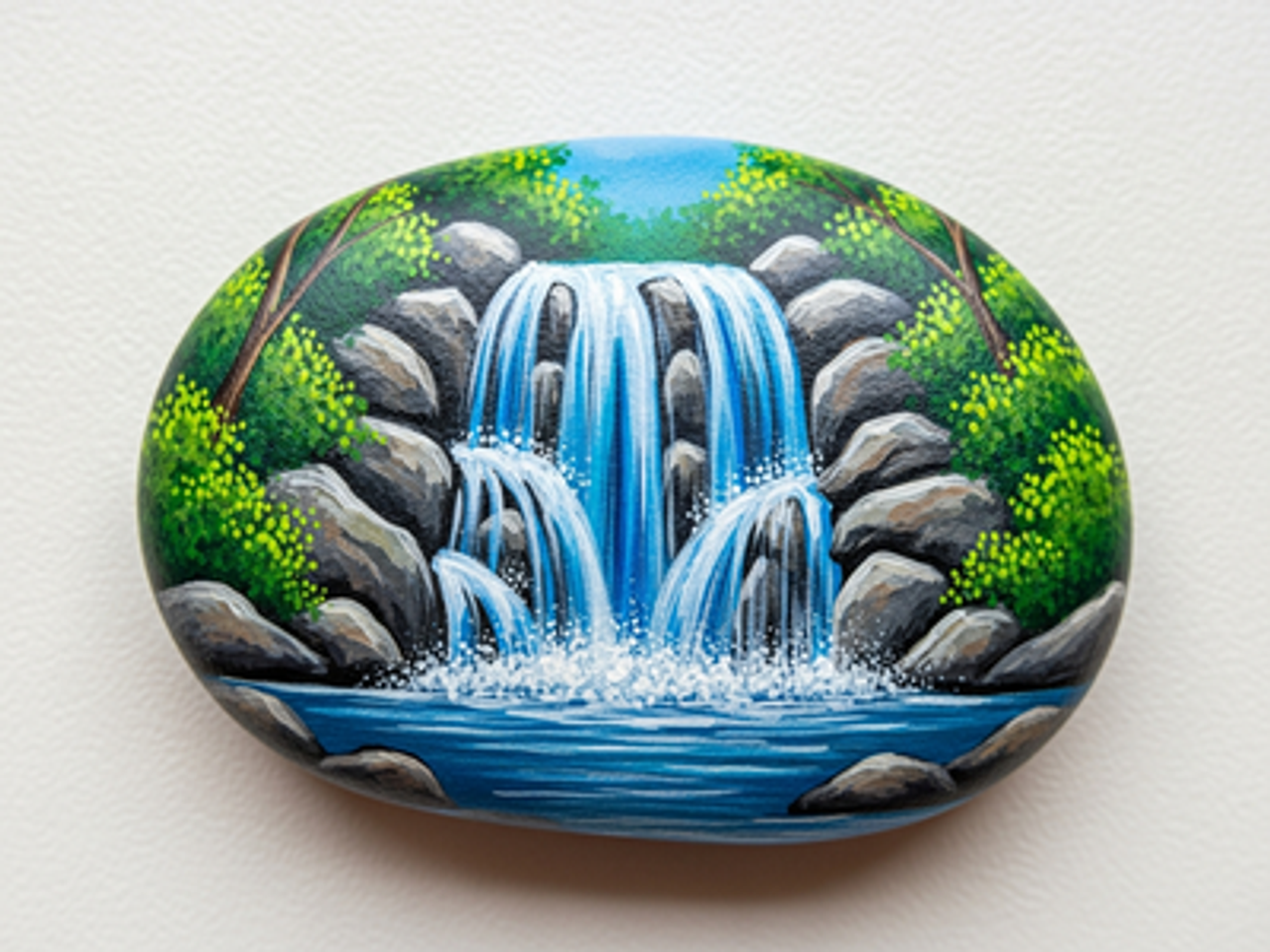 Waterfall Rock Painting