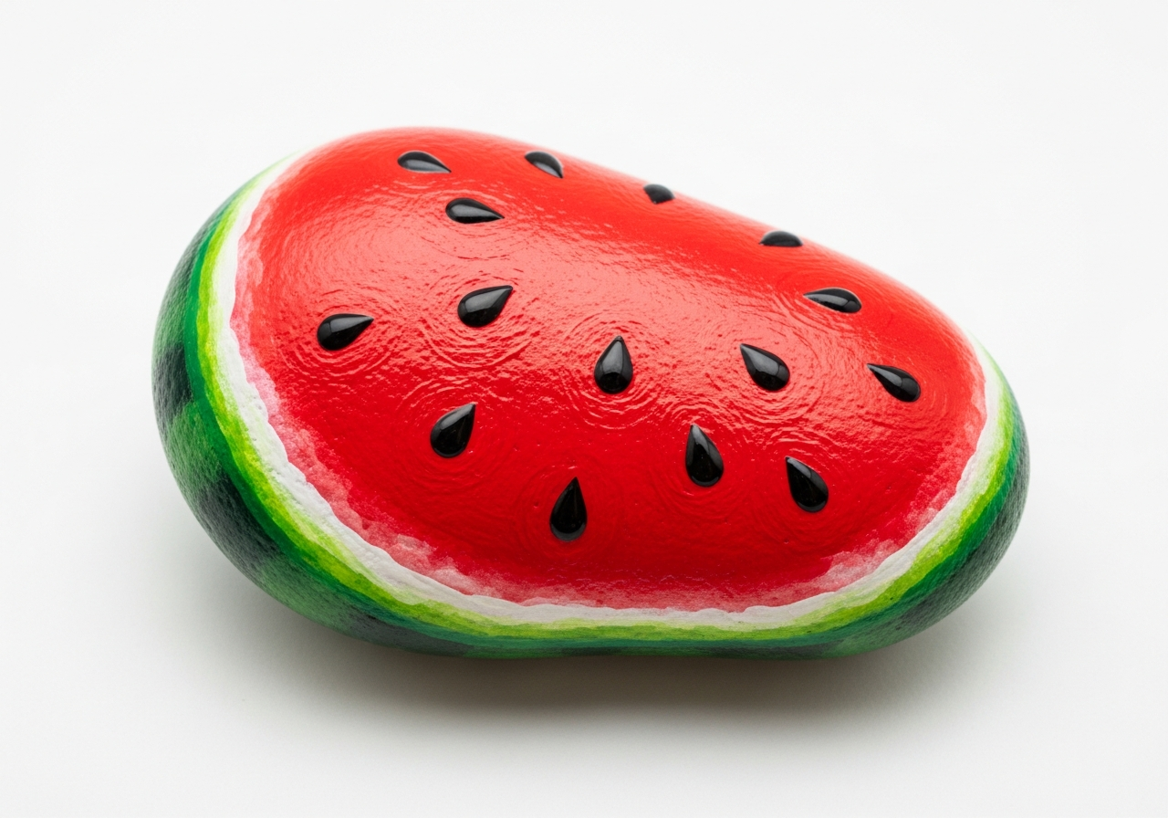 Watermelon Rock Painting