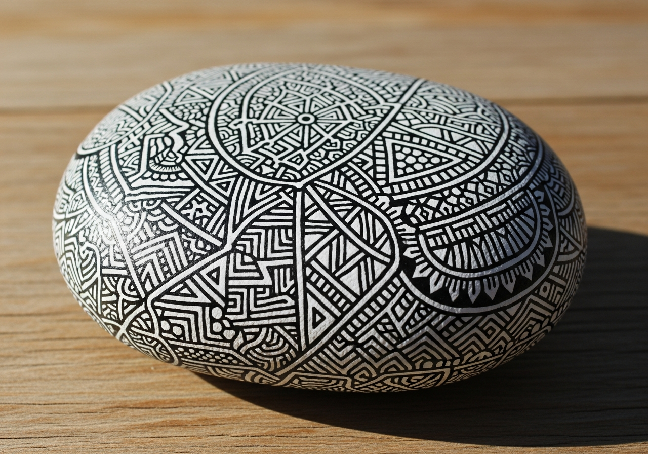 Zentangle Rock Painting